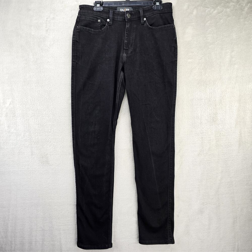 DU/ER Duer Relaxed Taper Jeans Mens 31x34 (Fit 32x32.5) Black Denim